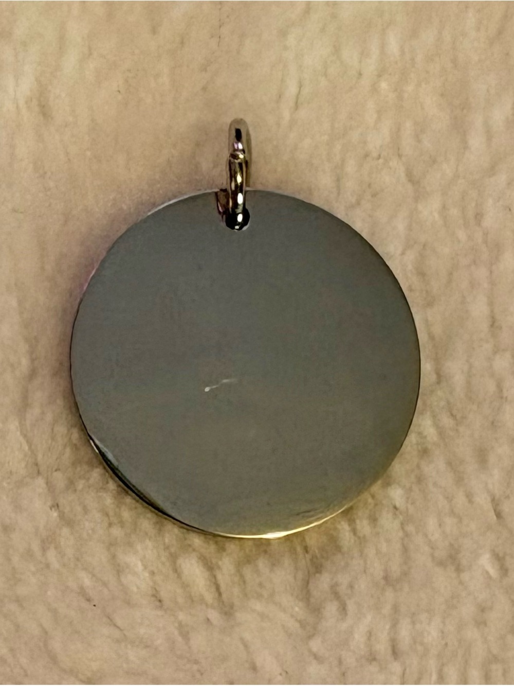 Plunder Round Polished Silver-tone Pendant